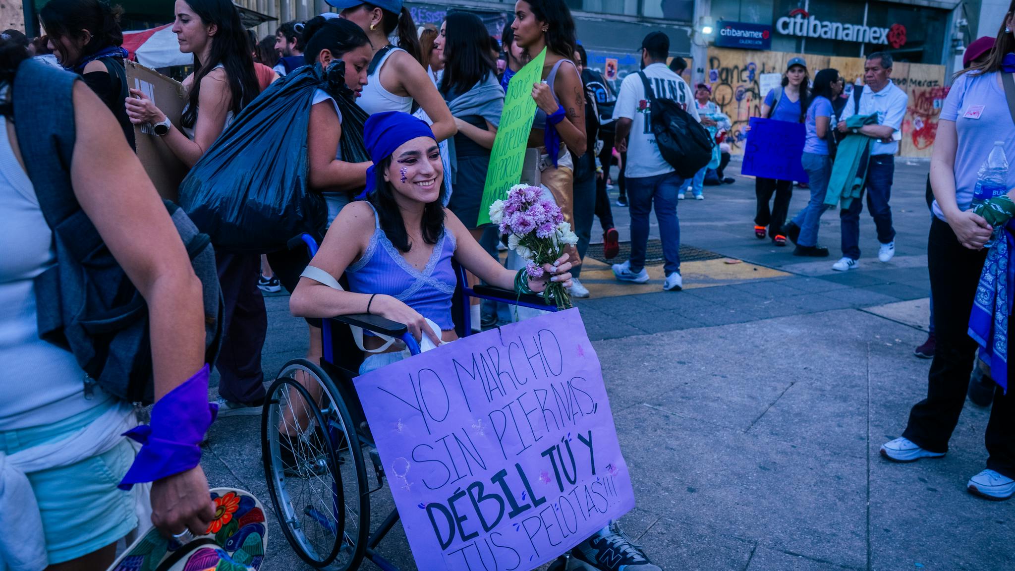 Protesters Gather In A City Showcasing Empowerment